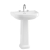 Burlington Riviera Curved Basin with Full Pedestal 650mm Wide - 3 Tap Hole