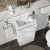 Delphi Halite Floor Standing 1-Door Vanity Unit with Basin 400mm Wide - White