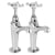 Deva Coronation High Neck Kitchen Sink Taps Pair Pillar Mounted - Chrome