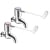 Deva Lever Action 6 Inch Bib Taps Pair - Chrome