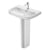 Duravit D-Code Basin and Full Pedestal 650mm Wide - 1 Tap Hole