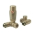 Heatwave Dual Fuel Corner Thermostatic Radiator Valve Set - Brushed Brass