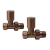 Heatwave Round Straight Radiator Valves Pair - Brushed Bronze