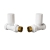 Heatwave Round Straight Radiator Valves Pair - White