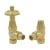 Heatwave Wyndham Angled Thermostatic Radiator Valve Set - Brushed Brass