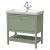 Hudson Reed Bexley Floor Standing Vanity Unit with 1TH Basin 800mm Wide - Fern Green