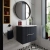 Hudson Reed Fluted Wall Hung 2-Drawer Vanity Unit with Sparkling White Worktop 600mm Wide - Satin Anthracite