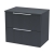 Hudson Reed Fluted Wall Hung 2-Drawer Vanity Unit with Worktop 600mm Wide - Satin Anthracite