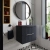 Hudson Reed Fluted Wall Hung 2-Drawer Vanity Unit with Worktop 600mm Wide - Satin Anthracite