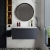 Hudson Reed Fluted Wall Hung 1-Drawer Vanity Unit with Ballato Grey Worktop 800mm Wide - Satin Anthracite