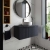 Hudson Reed Fluted Wall Hung 1-Drawer Vanity Unit with Ballato Grey Worktop 800mm Wide - Satin Anthracite