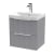 Hudson Reed Fluted Wall Hung 2-Drawer Vanity Unit with Basin 3 500mm Wide - Satin Grey