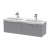 Hudson Reed Fluted Wall Hung 2-Drawer Vanity Unit with Double Polymarble Basin 1200mm Wide - Satin Grey