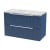 Hudson Reed Fluted Wall Hung 2-Drawer Vanity Unit with Bellato Grey Worktop 800mm Wide - Satin Blue