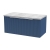 Hudson Reed Fluted Wall Hung 1-Drawer Vanity Unit with Bellato Grey Worktop 800mm Wide - Satin Blue