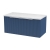 Hudson Reed Fluted Wall Hung 1-Drawer Vanity Unit with Sparkling White Worktop 800mm Wide - Satin Blue