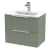 Hudson Reed Fluted Wall Hung 2-Drawer Vanity Unit with Basin 2 600mm Wide - Satin Green