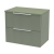 Hudson Reed Fluted Wall Hung 2-Drawer Vanity Unit with Worktop 600mm Wide - Satin Green