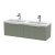 Hudson Reed Fluted Wall Hung 2-Drawer Vanity Unit with Double Polymarble Basin 1200mm Wide - Satin Green