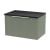 Hudson Reed Fluted Wall Hung 1-Drawer Vanity Unit with Sparkling Black Worktop 600mm Wide - Satin Green