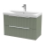 Hudson Reed Fluted Wall Hung 2-Drawer Vanity Unit with Basin 3 800mm Wide - Satin Green