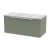 Hudson Reed Fluted Wall Hung 1-Drawer Vanity Unit with Bellato Grey Worktop 800mm Wide - Satin Green