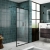 Nuie Full Outer Frame Black 1850mm Wet Room Glass Shower Screen