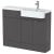 Hudson Reed Fusion RH Combination Unit with Round Semi Recessed Basin 1100mm Wide - Gloss Grey