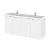 Hudson Reed Fusion Wall Hung 4-Door Vanity Unit with Double Ceramic Basin 1200mm Wide - Gloss White