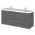 Hudson Reed Fusion Wall Hung 4-Drawer Vanity Unit with Double Ceramic Basin 1200mm Wide - Anthracite Woodgrain