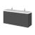 Hudson Reed Fusion Wall Hung 4-Door Vanity Unit with Double Ceramic Basin 1200mm Wide - Gloss Grey