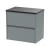 Havana Wall Hung 2-Drawer Vanity Unit with Sparkling Black Worktop 600mm Wide - Coastal Grey