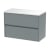 Havana Wall Hung 2-Drawer Vanity Unit with Sparkling White Worktop 800mm Wide - Coastal Grey