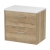 Hudson Reed Juno Wall Hung 2-Drawer Vanity Unit with Sparkling White Worktop 600mm Wide - Autumn Oak