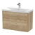 Hudson Reed Juno Wall Hung 2-Drawer Vanity Unit with Basin 3 800mm Wide - Autumn Oak