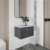 Hudson Reed Juno Wall Hung 1-Drawer Vanity Unit with Bellato Grey Worktop 600mm Wide - Graphite Grey