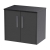 Hudson Reed Juno Wall Hung 2-Door Vanity Unit with Sparkling Black Worktop 600mm Wide - Graphite Grey