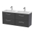 Hudson Reed Juno Wall Hung 4-Drawer Vanity Unit with Double Polymarble Basin 1200mm Wide - Graphite Grey