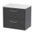 Hudson Reed Juno Wall Hung 2-Drawer Vanity Unit with Sparkling White Worktop 600mm Wide - Graphite Grey