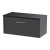 Hudson Reed Juno Wall Hung 1-Drawer Vanity Unit with Sparkling Black Worktop 800mm Wide - Graphite Grey