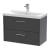 Hudson Reed Juno Wall Hung 2-Drawer Vanity Unit with Basin 3 800mm Wide - Graphite Grey