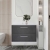 Hudson Reed Juno Wall Hung 2-Drawer Vanity Unit with Sparkling White Worktop 800mm Wide - Graphite Grey