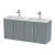 Hudson Reed Juno Wall Hung 4-Door Vanity Unit with Double Polymarble Basin 1200mm Wide - Coastal Grey