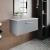 Hudson Reed Juno Wall Hung 1-Drawer Vanity Unit with Bellato Grey Worktop 800mm Wide - Coastal Grey