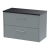 Hudson Reed Juno Wall Hung 2-Drawer Vanity Unit with Sparkling Black Worktop 800mm Wide - Coastal Grey