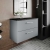 Hudson Reed Juno Wall Hung 2-Drawer Vanity Unit with Sparkling Black Worktop 800mm Wide - Coastal Grey