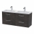 Hudson Reed Juno Wall Hung 4-Drawer Vanity Unit with Double Polymarble Basin 1200mm Wide - Metallic Slate