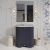 Hudson Reed Old London Angled Floor Standing Vanity Unit with 1TH White Marble Top Basin 750mm Wide - Twilight Blue