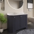 Hudson Reed Old London Angled Floor Standing Vanity Unit with 3TH White Marble Top Basin 1200mm Wide - Twilight Blue