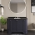 Hudson Reed Old London Angled Floor Standing Vanity Unit with 3TH Black Marble Top Basin 1200mm Wide - Twilight Blue